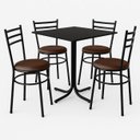 Ver imagem 1 de Conjunto Mesa Preta 70x70cm Tampo Preto com 4 Cadeiras Epoxi