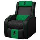Ver imagem 1 de Poltrona Gamer Troia Streammer Reclinável Luxo Resistente até 150kg:corino Preto/verde