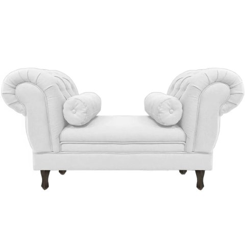 Recamier Grécia 1,20m Suede Branco - Dominic Decor Grecia