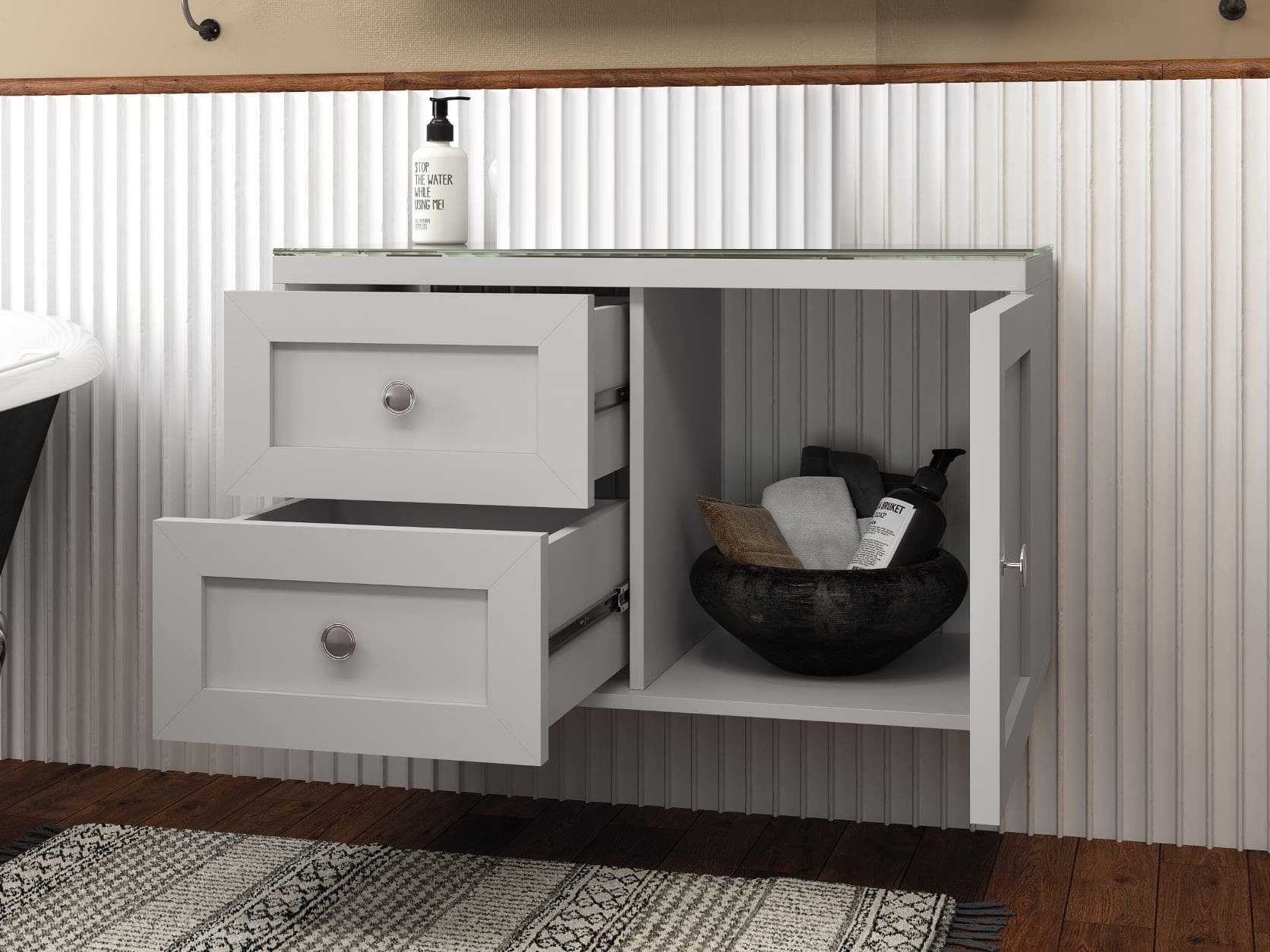 Ver imagem 2 de Gabinete Para Banheiro Provençal 80 Sem Cuba Suspenso