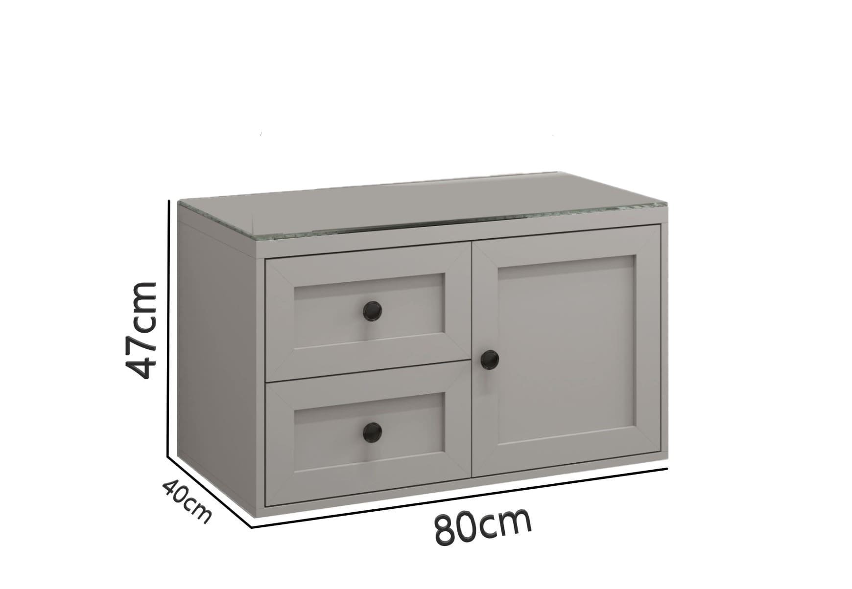 Ver imagem 4 de Gabinete Para Banheiro Provençal 80 Sem Cuba Suspenso