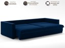 Ver imagem 4 de Sofá Tango 1,80m sem Caixa, Retrátil e Reclinável Veludocristal Azul Marinho - Netsofas