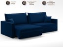 Ver imagem 3 de Sofá Tango 1,80m sem Caixa, Retrátil e Reclinável Veludocristal Azul Marinho - Netsofas