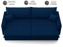 Ver imagem 6 de Sofá Tango 1,80m sem Caixa, Retrátil e Reclinável Veludocristal Azul Marinho - Netsofas