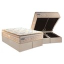 Ver imagem 1 de Cama Box Baú Queen: Colchão Molas Masterpocket Ensacadas Paropas Eco Bamboo + Base Crc Suede Clean