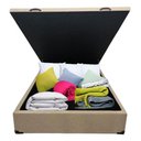 Ver imagem 4 de Base Box com Baú Casal Linho Bege 1,38 X 1,88 Reforçada