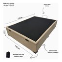 Ver imagem 3 de Base Box com Baú Casal Linho Bege 1,38 X 1,88 Reforçada