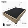 Base Box com Baú Casal Linho Bege 1,38 X 1,88 Reforçada - 3