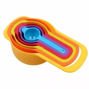 Kit com 4 unidades do kit com 6 Colheres Medidoras Coloridas - 24 peças