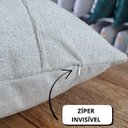 Ver imagem 5 de Capa de Almofada Tecido Boucle Drapeada Cores 50x50cm - Bege Claro