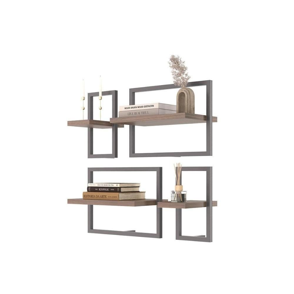 Conjunto 4 Prateleiras Industrial Affara - Pleno | MadeiraMadeira