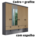 Ver imagem 1 de ROUPEIRO HERVAL PH 1734 - COR CEDRO + GRAFITE - COM ESPELHO