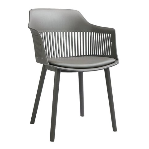 Cadeira Decorativa Prescott Sala de Jantar Pp/pu Cinza G56 - Gran Belo