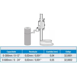 Traçador de Altura Analógico - Cap. 0-600mm - 32,0002 - Zaas - 2