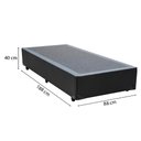 Ver imagem 2 de Cama Box Solteiro 88 Tecido Sintético Preto Com Colchão Alegro Bello Box Espuma D28 Cinza