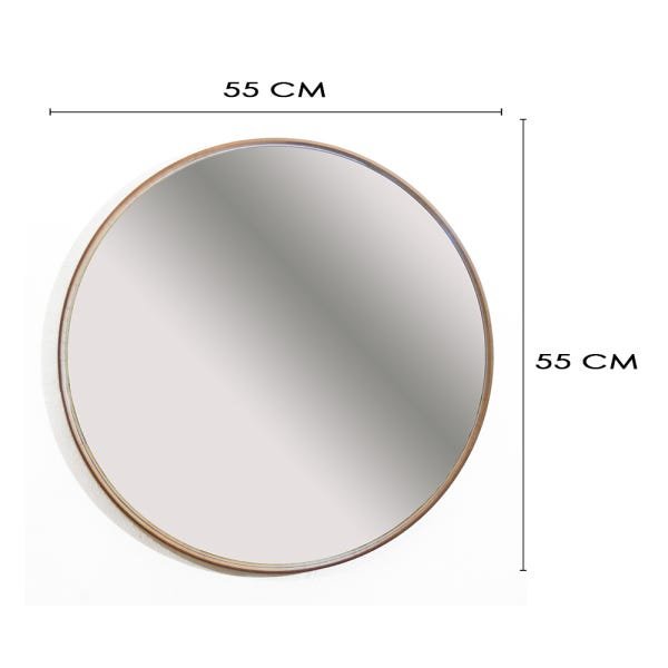 Espelho Redondo Adnet Escandinavo Madeirado Ferrugine Design de 55 Diametro - 7