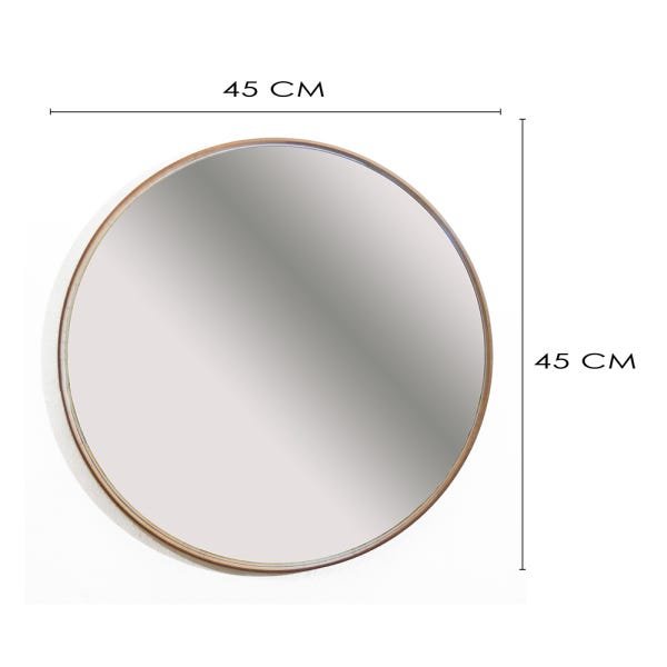 Espelho Redondo Adnet Escandinavo Madeirado Ferrugine Design de 45 Diametro - 7
