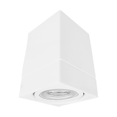 Kit 4 Spot Sobrepor Direcionável Par20 Quadrado Branco + Lâmpadas Cor:branco - Branco Neutro