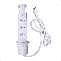 Torre de Tomadas Multiplug 3 Tomadas Branco Renna - 3