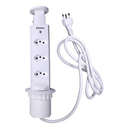 Torre de Tomadas Multiplug 3 Tomadas Branco Renna - 2