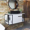 Ver imagem 7 de Gabinete Susp e Cuba Marmore Sintetico P1019x941012 Branco Preto Pp
