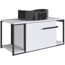 Ver imagem 1 de Gabinete Susp e Cuba Marmore Sintetico P1019x941012 Branco Preto Pp