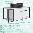 Ver imagem 3 de Gabinete Susp e Cuba Marmore Sintetico P1019x941012 Branco Preto Pp
