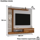Ver imagem 3 de Painel Suspenso Tv 55 Pol 160 Cm Denver Off White Naturalle Bechara
