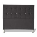 Ver imagem 1 de Cabeceira de Cama Box Cristal Casal 140 Cm Botão Strass Suede Grafite Eli Móveis