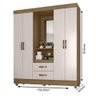 Guarda Roupa Casal Capela e Cômoda 4 Gavetas 01 Porta Lite Nature Off White - Móveis Leão - 4
