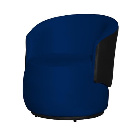 Poltrona Organica Recepção para Sala Aisha Corano Preto e Veludo Azul Marinho - Incasa Decor