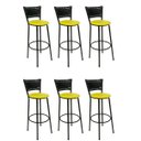 Ver imagem 1 de Kit 6 Banquetas Bistrô Aço Hawaii Assento Amarelo