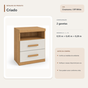 Ver imagem 4 de Mesa de Cabeceira 2 Gavetas com Nicho Cinamomo Off White Formimóveis