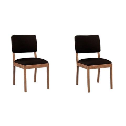 Kit 2 Cadeiras Decorativa Sala de Jantar Luxo Julia Facto Marrom - Mozzelar