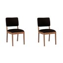 Ver imagem 1 de Kit 2 Cadeiras Decorativa Sala de Jantar Luxo Julia Facto Marrom - Mozzelar