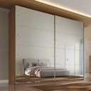 Ver imagem 1 de Guarda Roupa Hanover 02 Portas Flutuantes 100 MDF com 2 Espelhos - Mademarcs