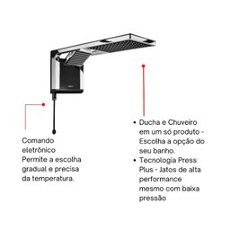 Chuveiro Lorenzetti Acqua Duo Ultra 220V/6800W Preto/Cromado - 3