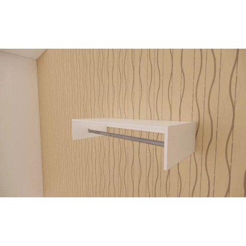 Kit 4 Cabideiros Arara Branco Provador de Madeira Parede Organizador Casa Multiuso Cabide Economico