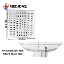 Ver imagem 4 de Ralo Anti Cheiro 20x20 Inox Espelhado Coletor Branco Saída 100mm