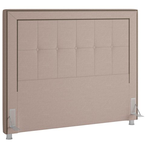 Cabeceira Cama Box Queen 160 Cm P05 Atenas Linho Bege Areia - Lyam Decor
