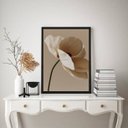 Ver imagem 2 de Quadro Decorativo Nuances Bege - Flor Única 24x18cm - com Vidro:moldura Preta