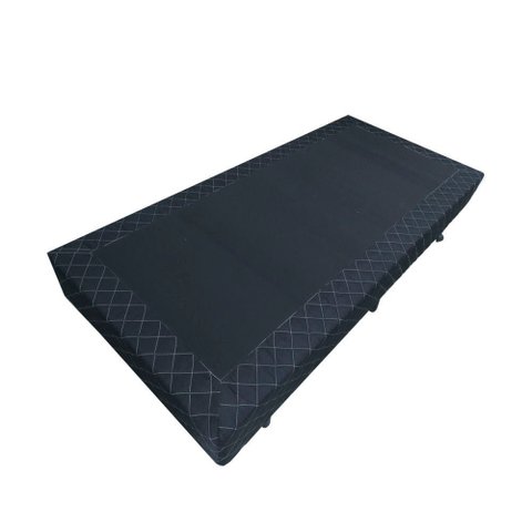 Base Box Blindado Solteiro Acolchoes Poliéster Preto 40x88x188
