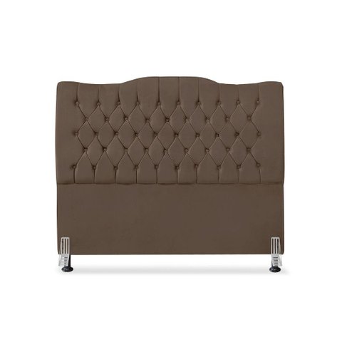 Cabeceira de Cama Box Casal 140 Cm Dunas - Veludo Marrom