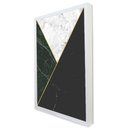 Ver imagem 1 de Quadro Decorativo Caixa Geométrico Mármore Verde, Preto e Branco Tacolado Moldura Caixa Alta 4,5cm M