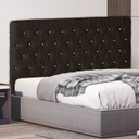 Ver imagem 2 de Cabeceira de Cama Box Estrela King 195 Cm Suede Botão Cristal Marrom do Lar Móveis e Decoração