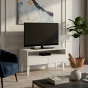 Ver imagem 1 de Rack para Tv Bancada com Nicho e Gaveta Off White Laca