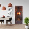 Adesivo Decorativo Porta Lareira Fogo Madeira Dias Frios - 4