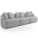Ver imagem 1 de Sofá 4 Lugares para Sala de Estar Living 288cm Arlo F04 Veludo Cinza Tc-12023 - Lyam Decor