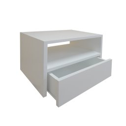 Mesa de Cabeceira Nicho com Gaveteiro Suspenso de Parede Off White Laca - 3