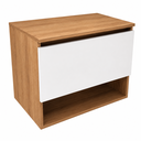 Ver imagem 3 de Gabinete Suspenso para Banheiro 60cm 1 Porta e Nicho BN3606 Branco/Amêndoa - Tecno Mobili